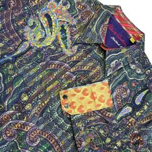 Robert Graham Limited Edition Zazoo Shirt Mens 3XL Multi Paisley Embroidered